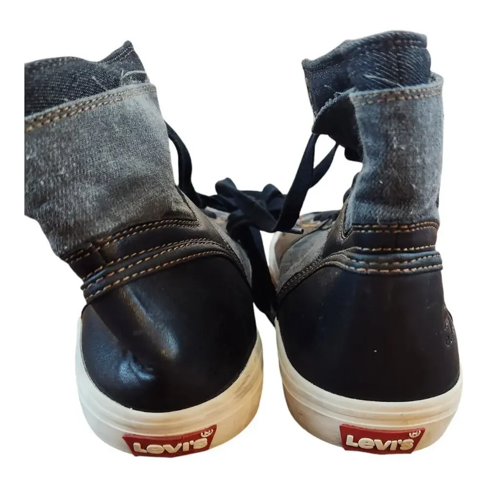 Levi Strauss & co. 501 mens hi-top shoes‎ sz 9.5 black & gray sneaker